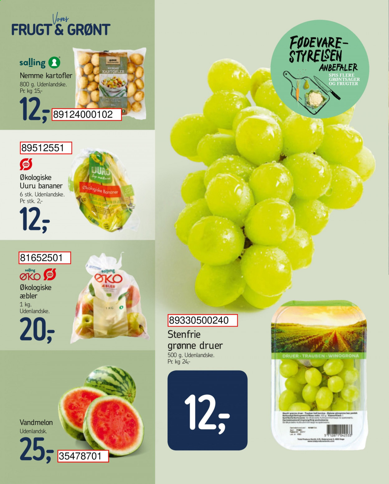 thumbnail - føtex tilbud  - 9.4.2021 - 15.4.2021 - tilbudsprodukter - æbler, banan, vandmelon, kartofler. Side 10.