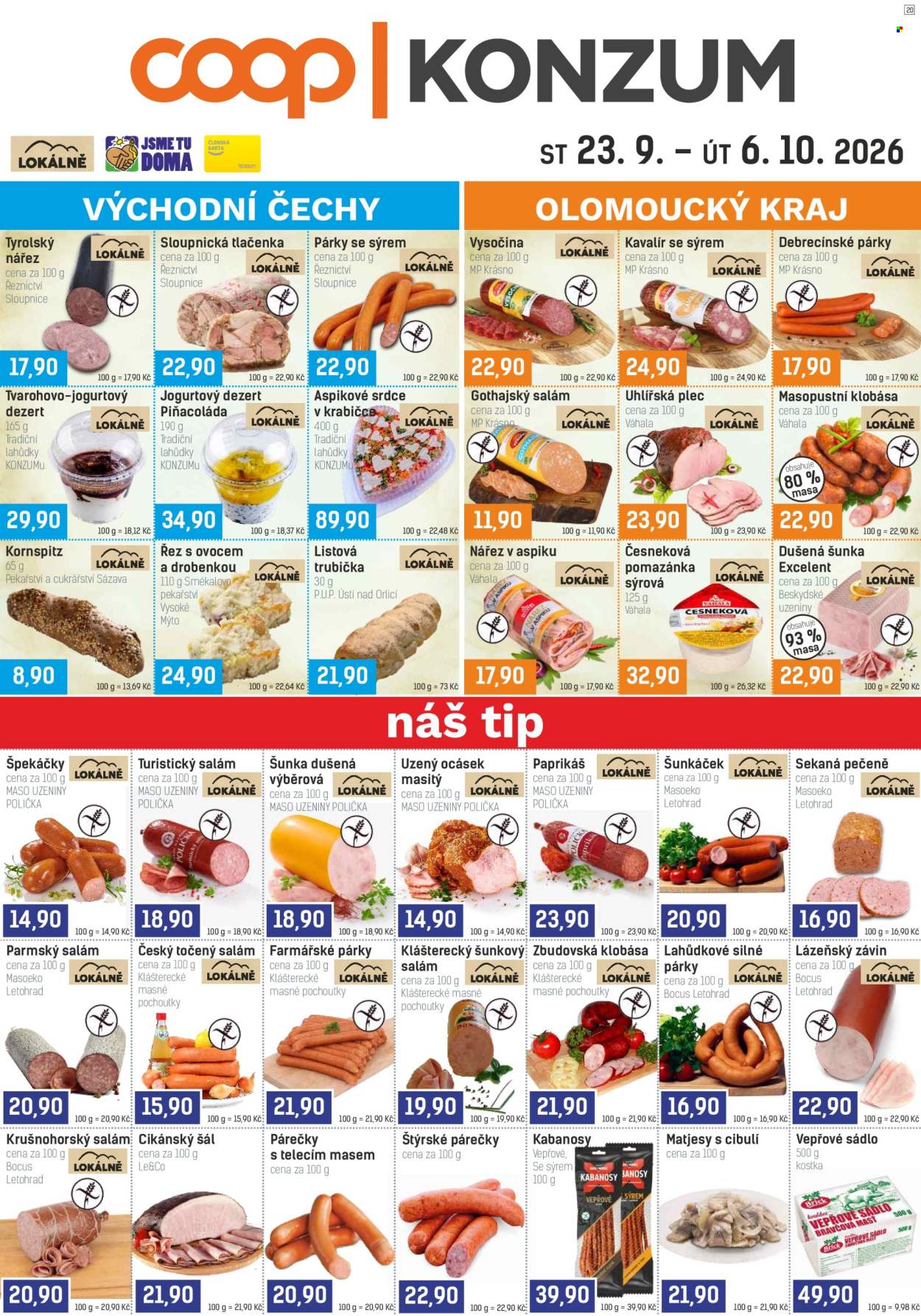 Leták Konzum - 23.9.2026 - 6.10.2026. Strana 1