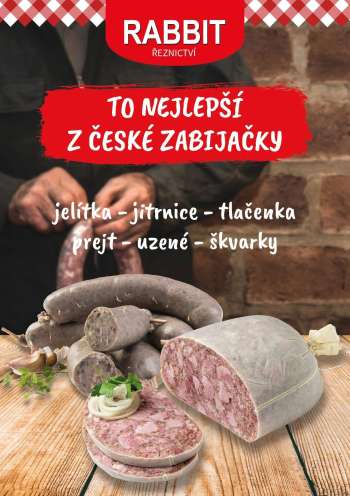 Leták RABBIT řeznictví.