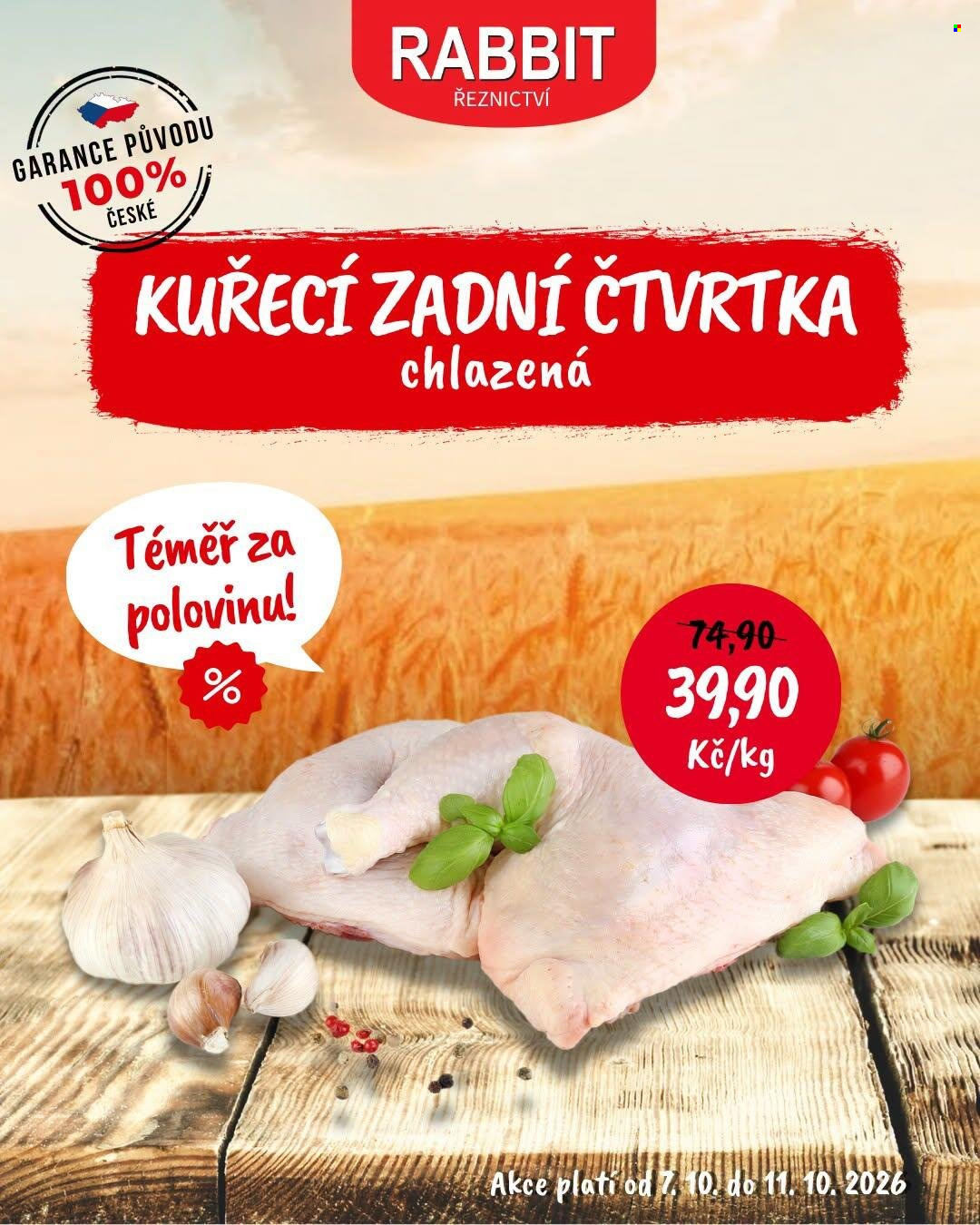 Leták RABBIT řeznictví - 7.10.2026 - 11.10.2026. Strana 1