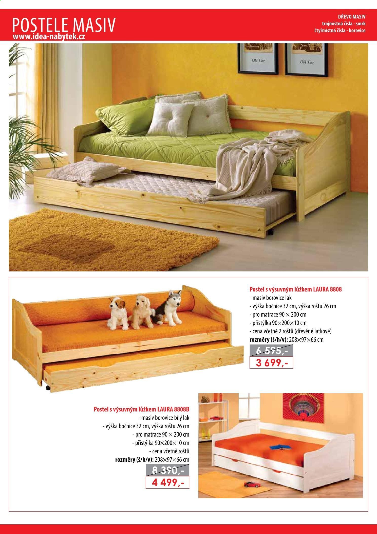 thumbnail - Leták IDEA nábytek - Produkty v akci - postel, přistýlka, matrace. Strana 4.