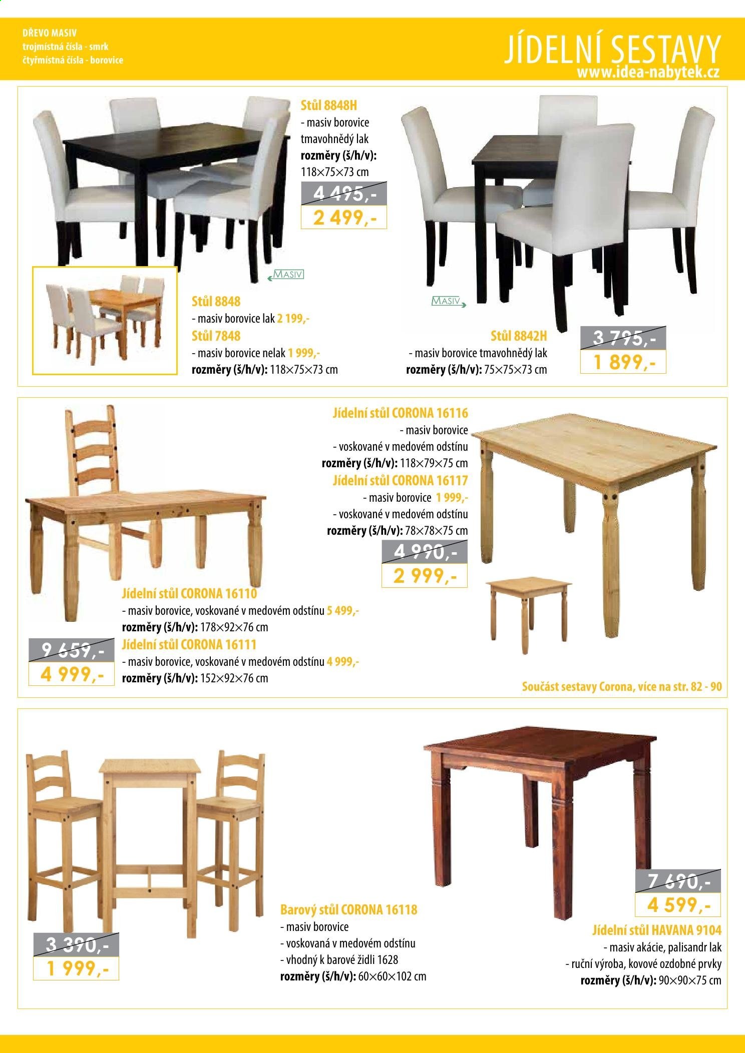 thumbnail - Leták IDEA nábytek - Produkty v akci - barový stůl, jídelní stůl, stůl. Strana 59.