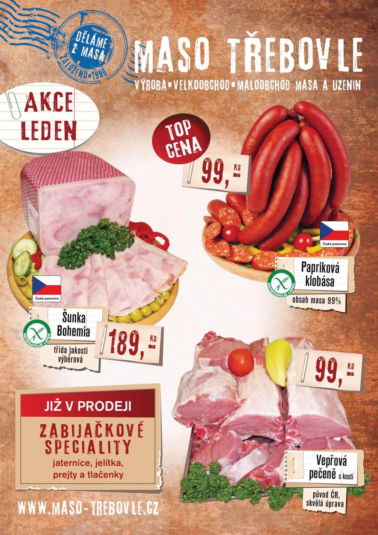 Leták Maso Třebovle - 1.1.2021 - 31.1.2021. Strana 1