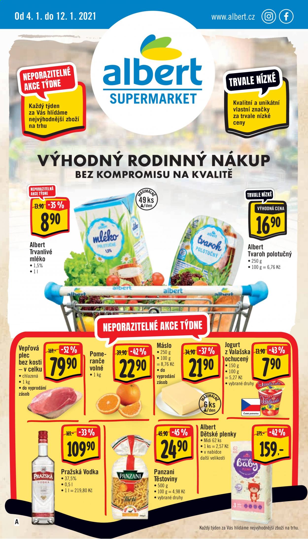 Leták Albert Supermarket - 4.1.2021 - 12.1.2021. Strana 1
