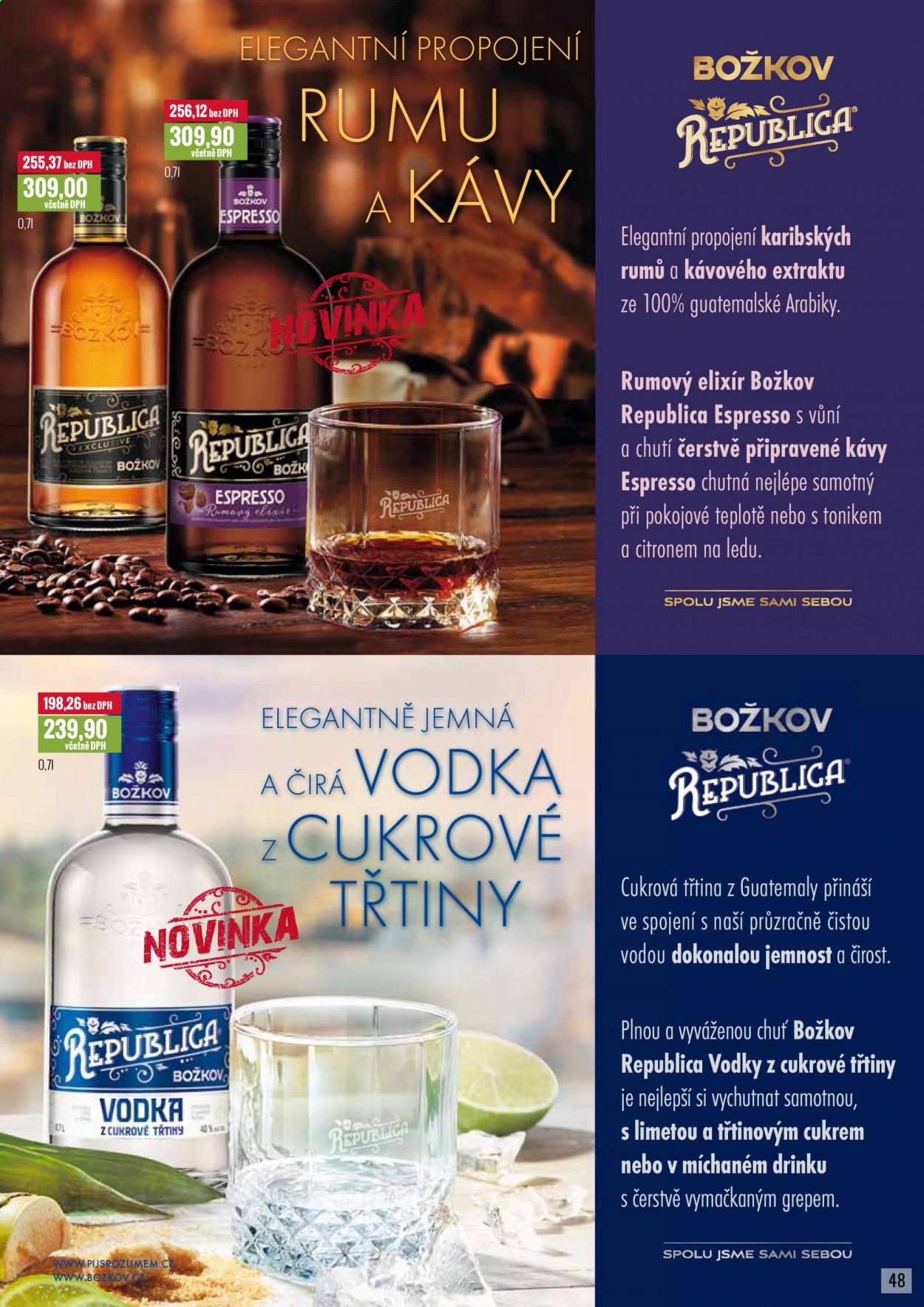 thumbnail - Leták Ratio - 4.1.2021 - 31.1.2021 - Produkty v akci - alkohol, vodka, rum, Božkov, Božkov Republica. Strana 49.