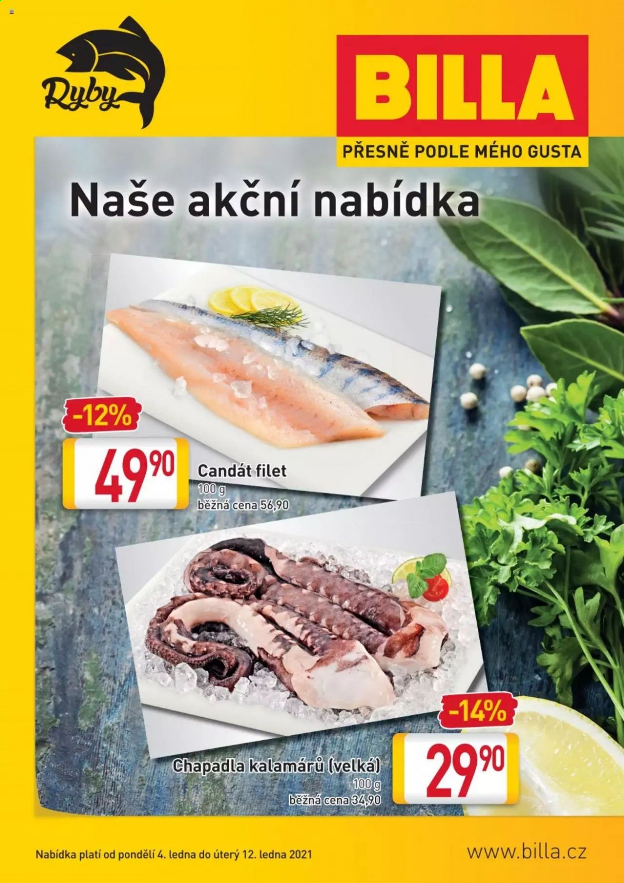Leták BILLA - 4.1.2021 - 12.1.2021. Strana 1
