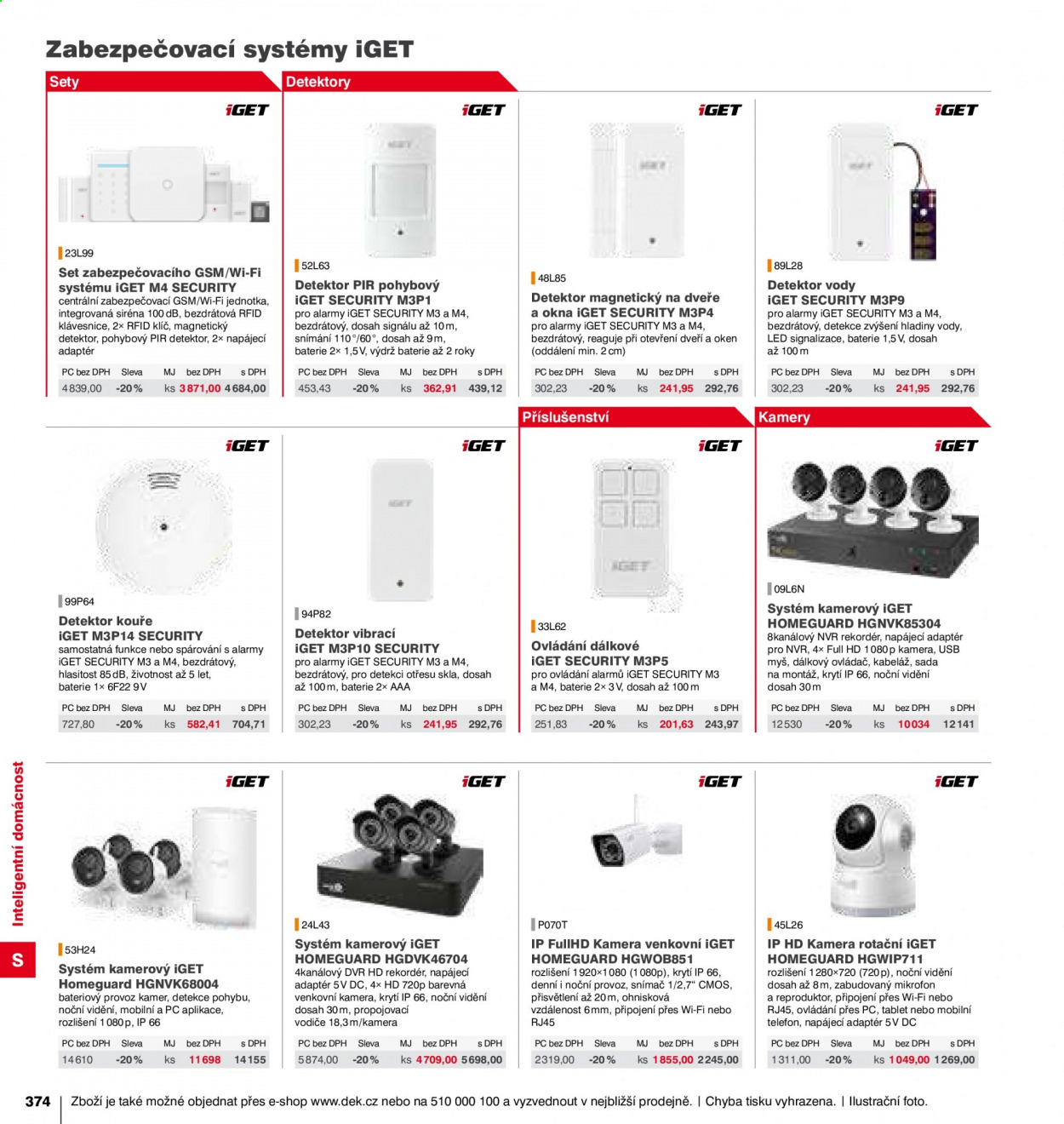thumbnail - Leták DEK - Produkty v akci - Philips, iGet, bezpečnostní kamera, detektor kouře. Strana 376.