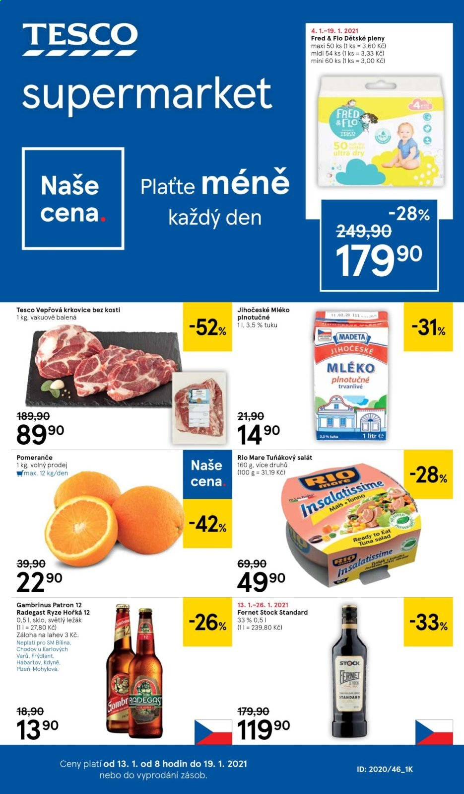 Leták TESCO supermarket - 13.1.2021 - 19.1.2021. Strana 1