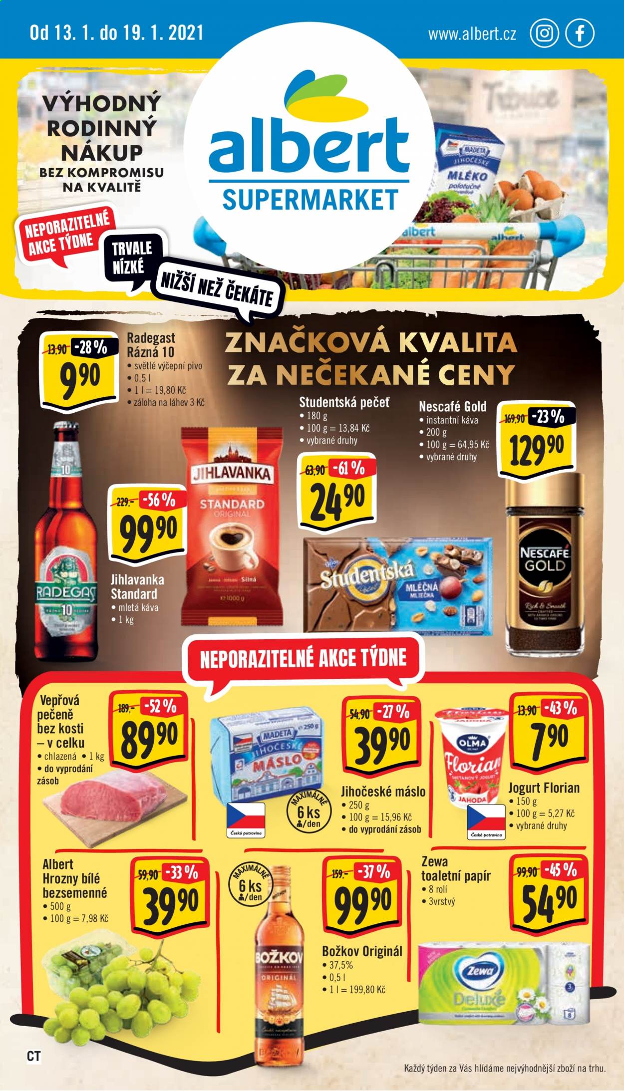 Leták Albert Supermarket - 13.1.2021 - 19.1.2021. Strana 1