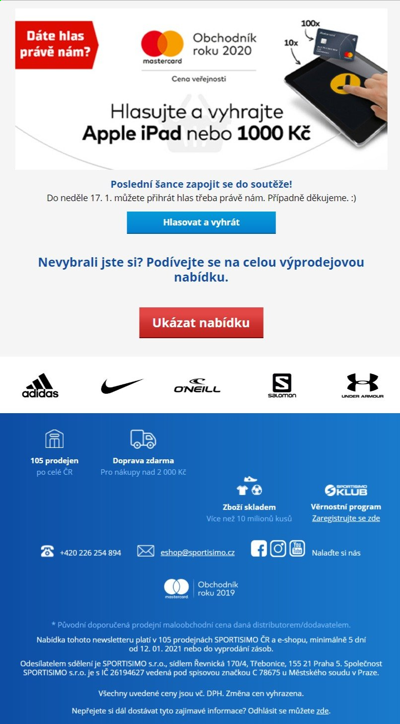 Leták SPORTISIMO - 12.1.2021 - 17.1.2021. Strana 3