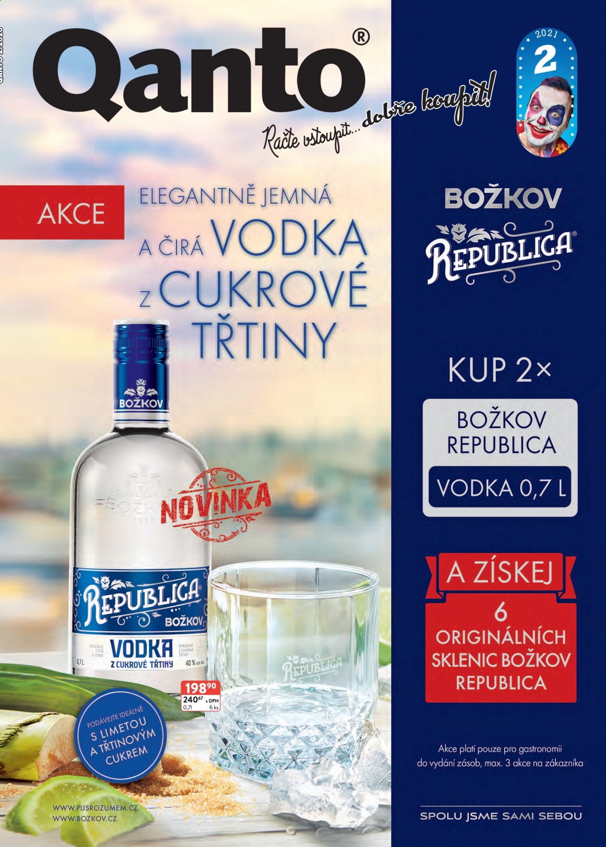 thumbnail - Leták Astur & Qanto velkoobchod - 1.2.2021 - 28.2.2021 - Produkty v akci - alkohol, vodka, rum, Božkov, Božkov Republica. Strana 1.