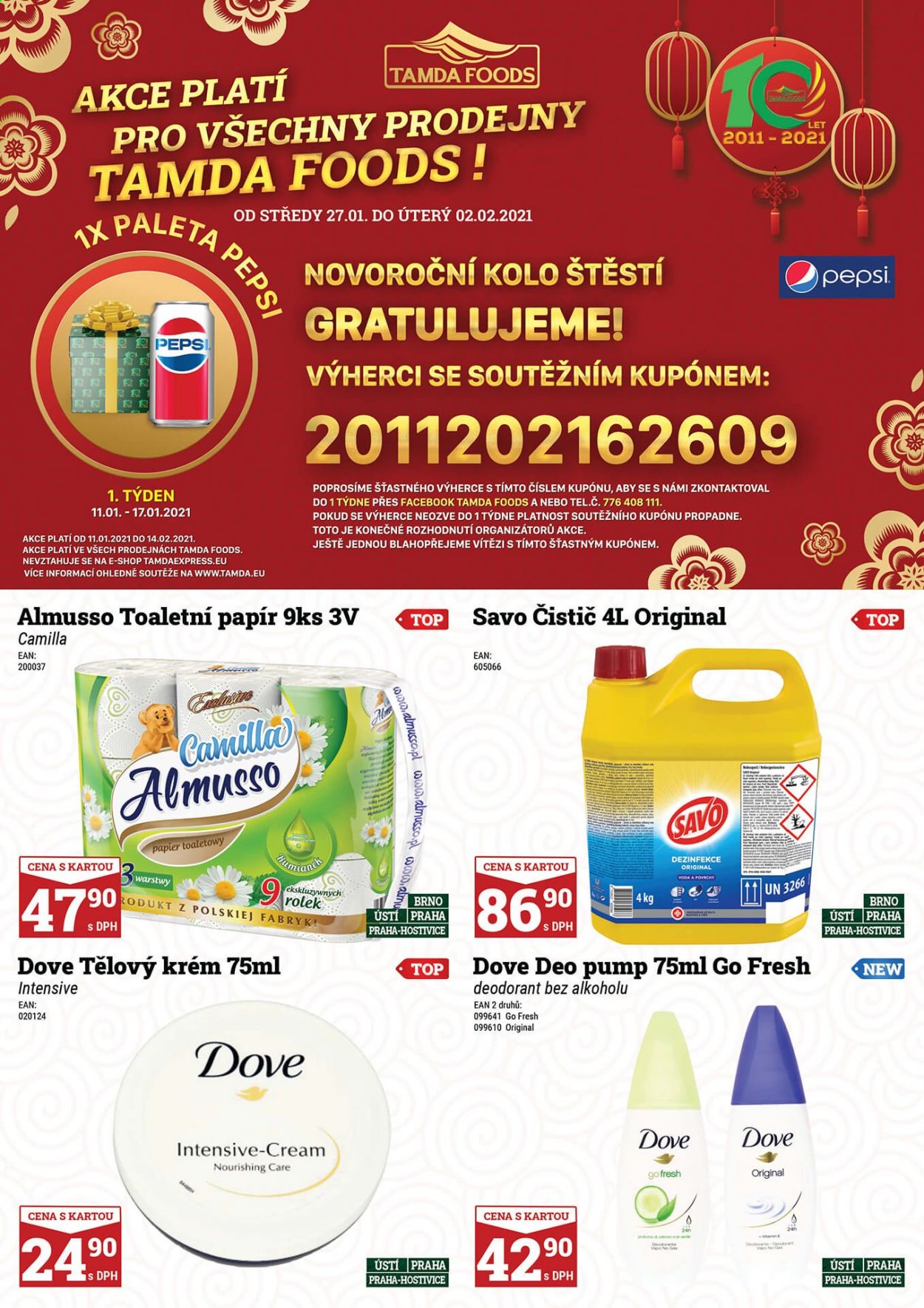 Leták Tamda Foods - 27.1.2021 - 2.2.2021. Strana 1