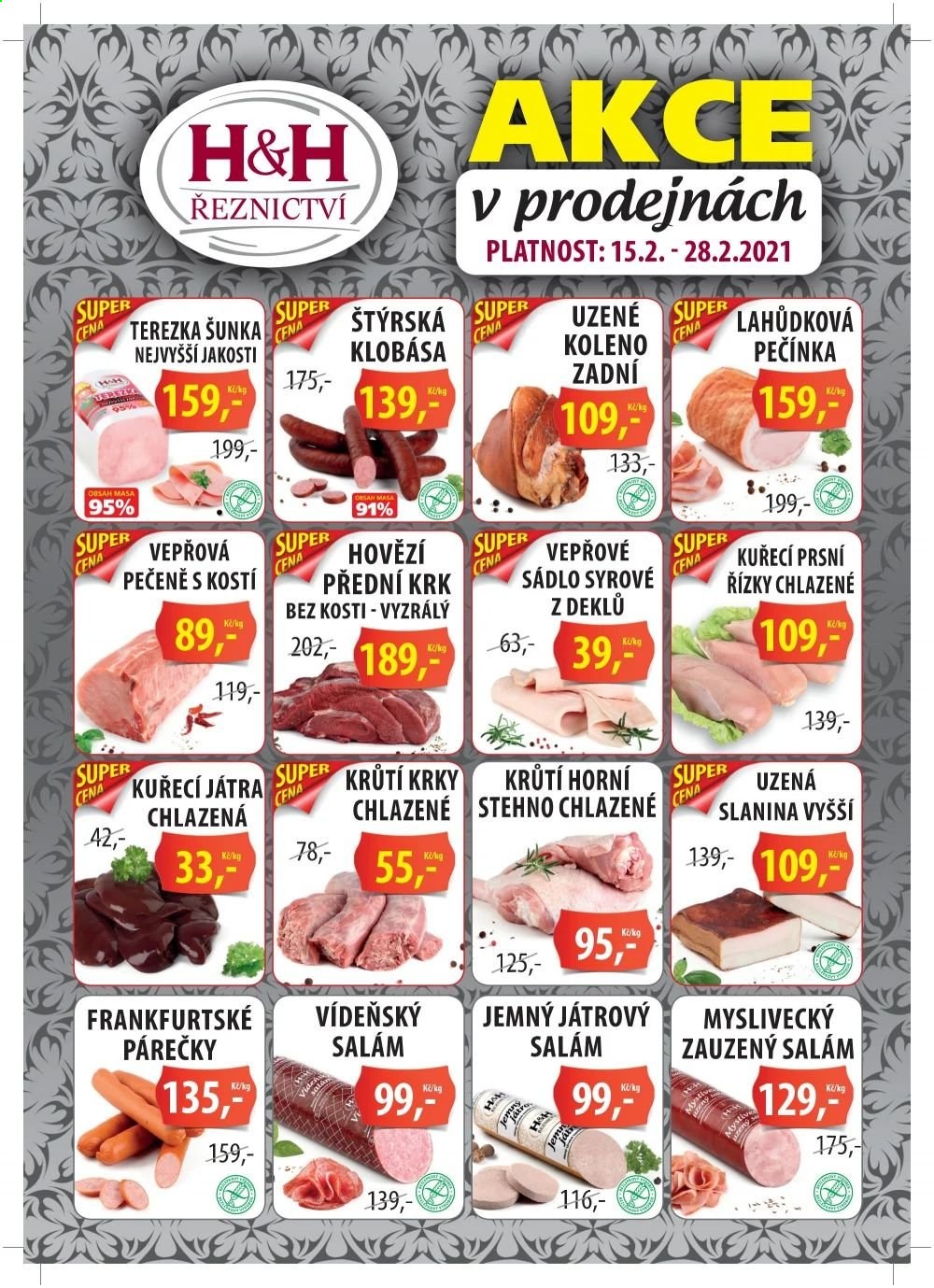 Leták Řeznictví H&H - 15.2.2021 - 28.2.2021. Strana 1