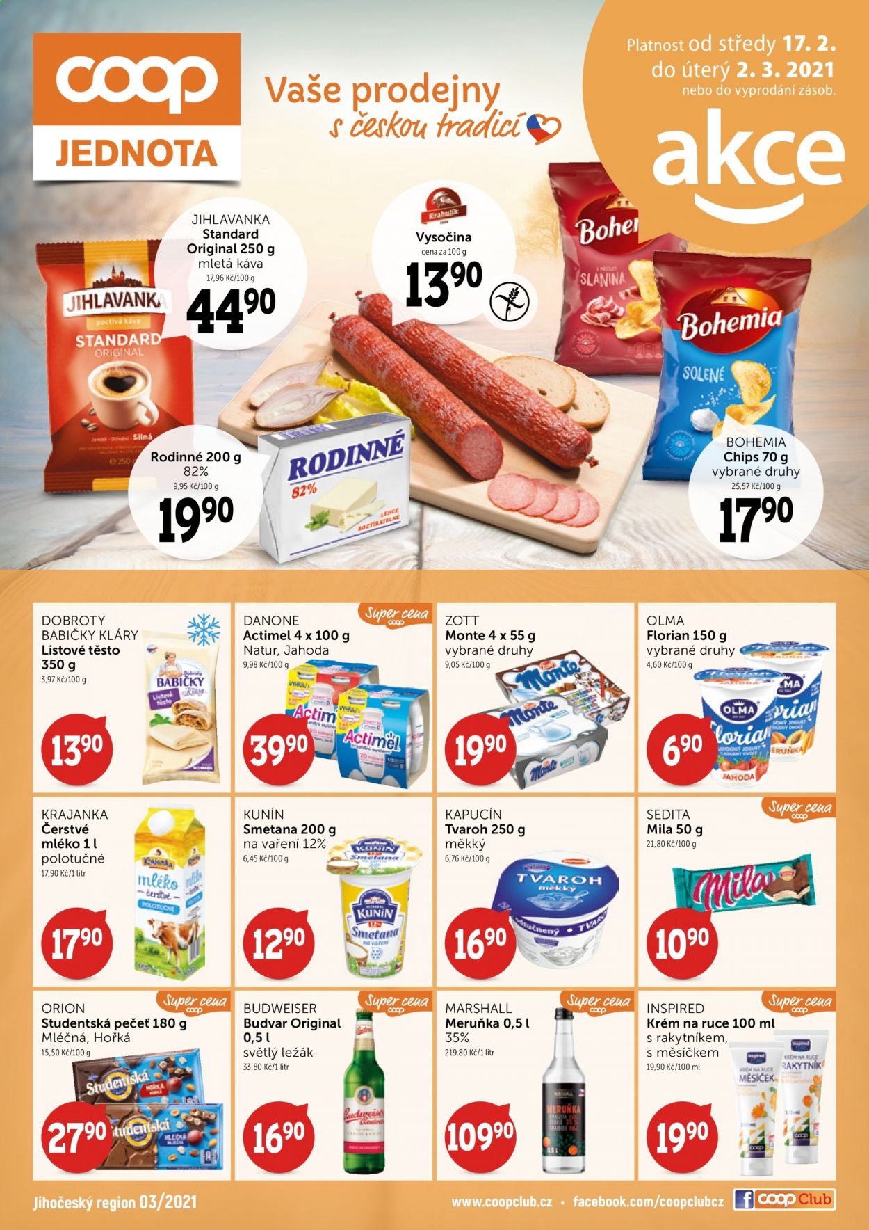 Leták coop JEDNOTA - 17.2.2021 - 2.3.2021. Strana 1