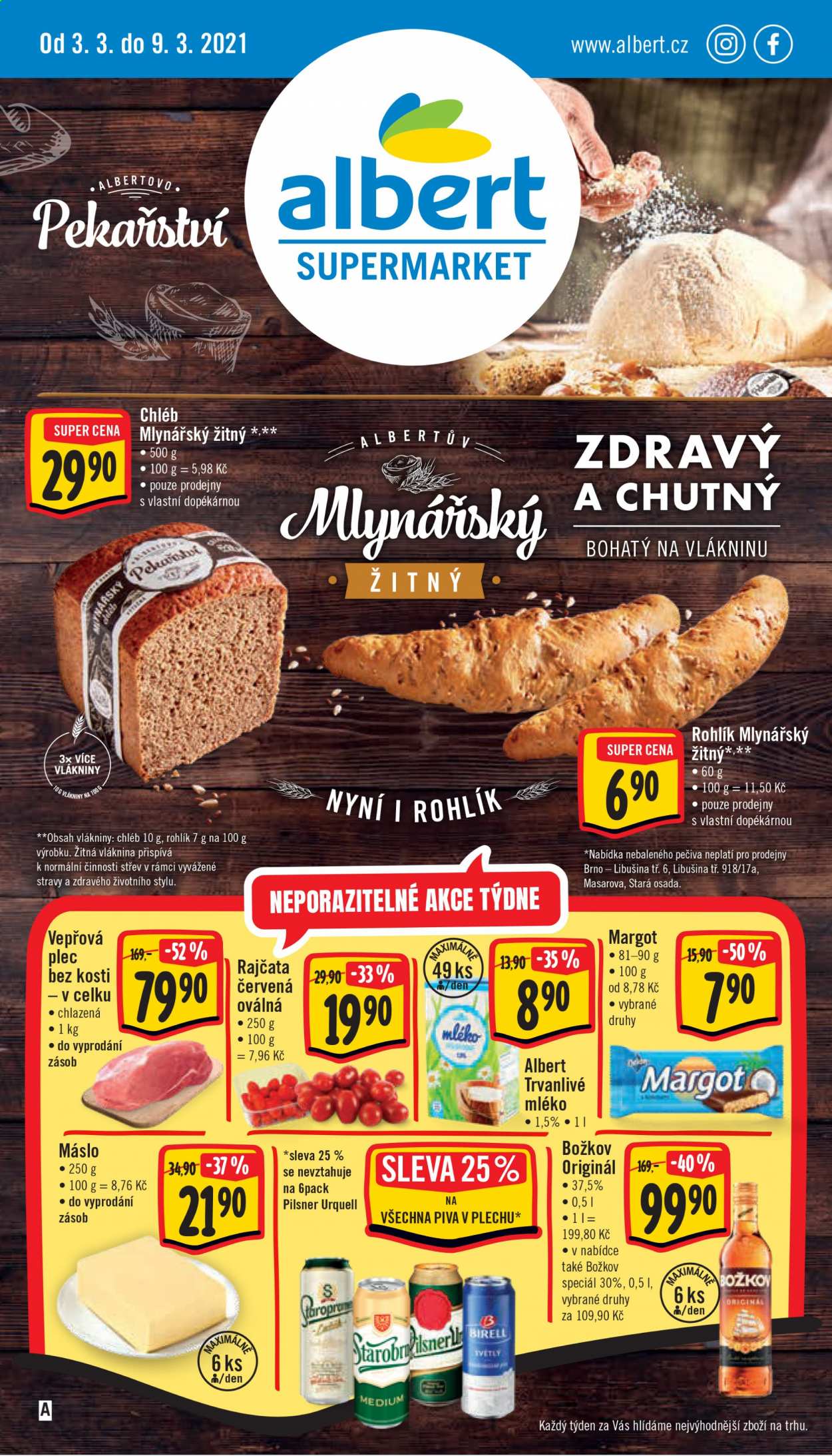 Leták Albert Supermarket - 3.3.2021 - 9.3.2021. Strana 1