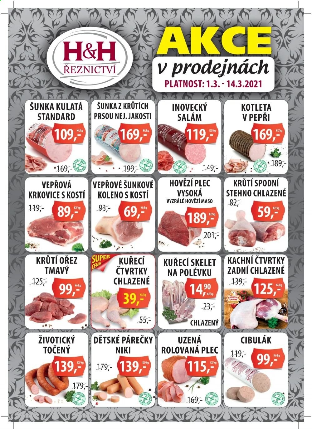 Leták Řeznictví H&H - 1.3.2021 - 14.3.2021. Strana 1