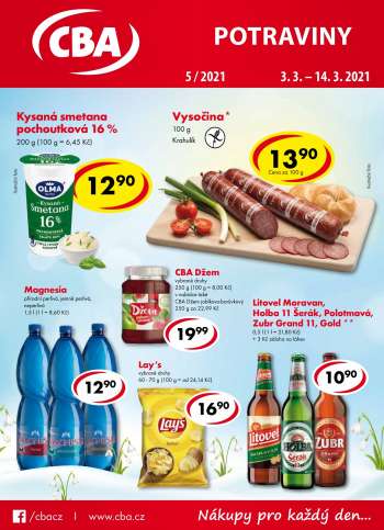 Leták CBA potraviny - 3.3.2021 - 14.3.2021.