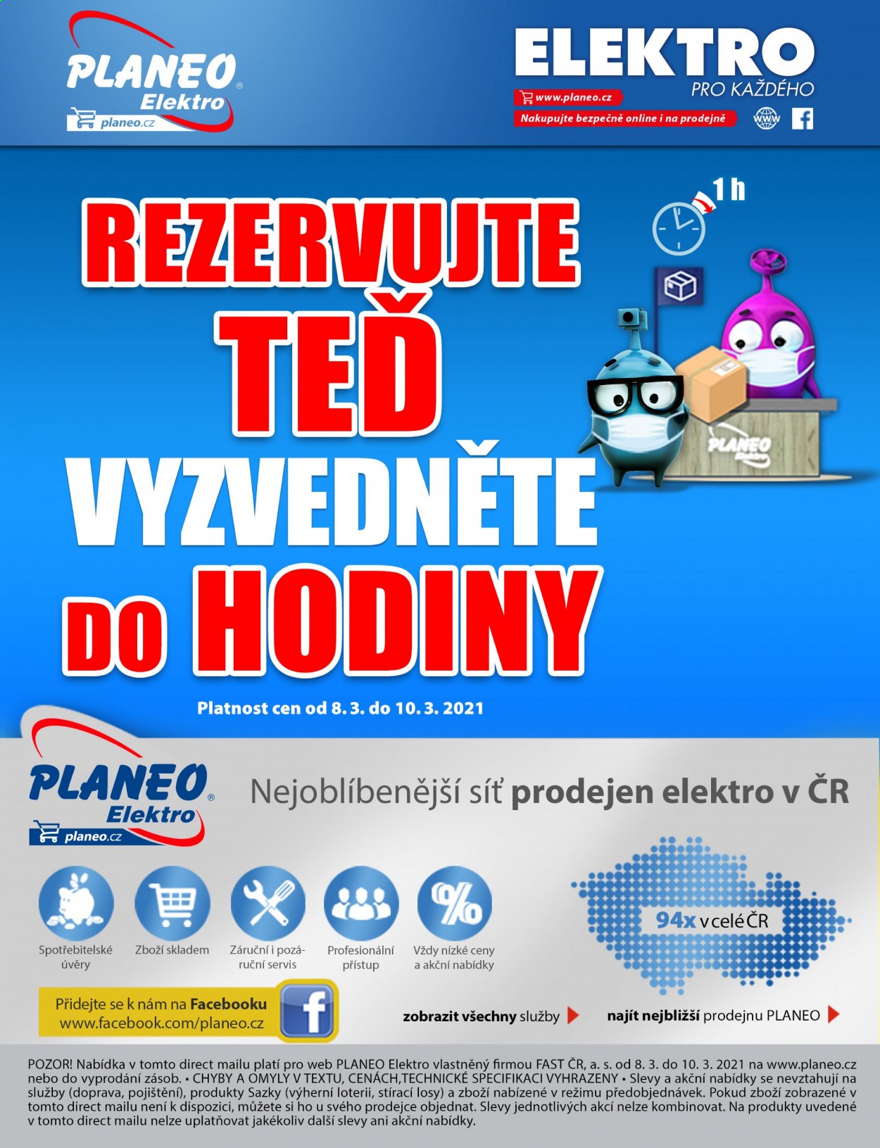 thumbnail - Leták PLANEO Elektro - 8.3.2021 - 10.3.2021 - Produkty v akci - hodiny. Strana 1.