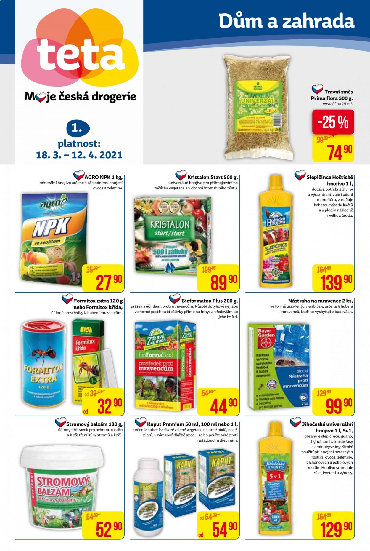 Leták Teta drogerie - 18.3.2021 - 12.4.2021. Strana 1
