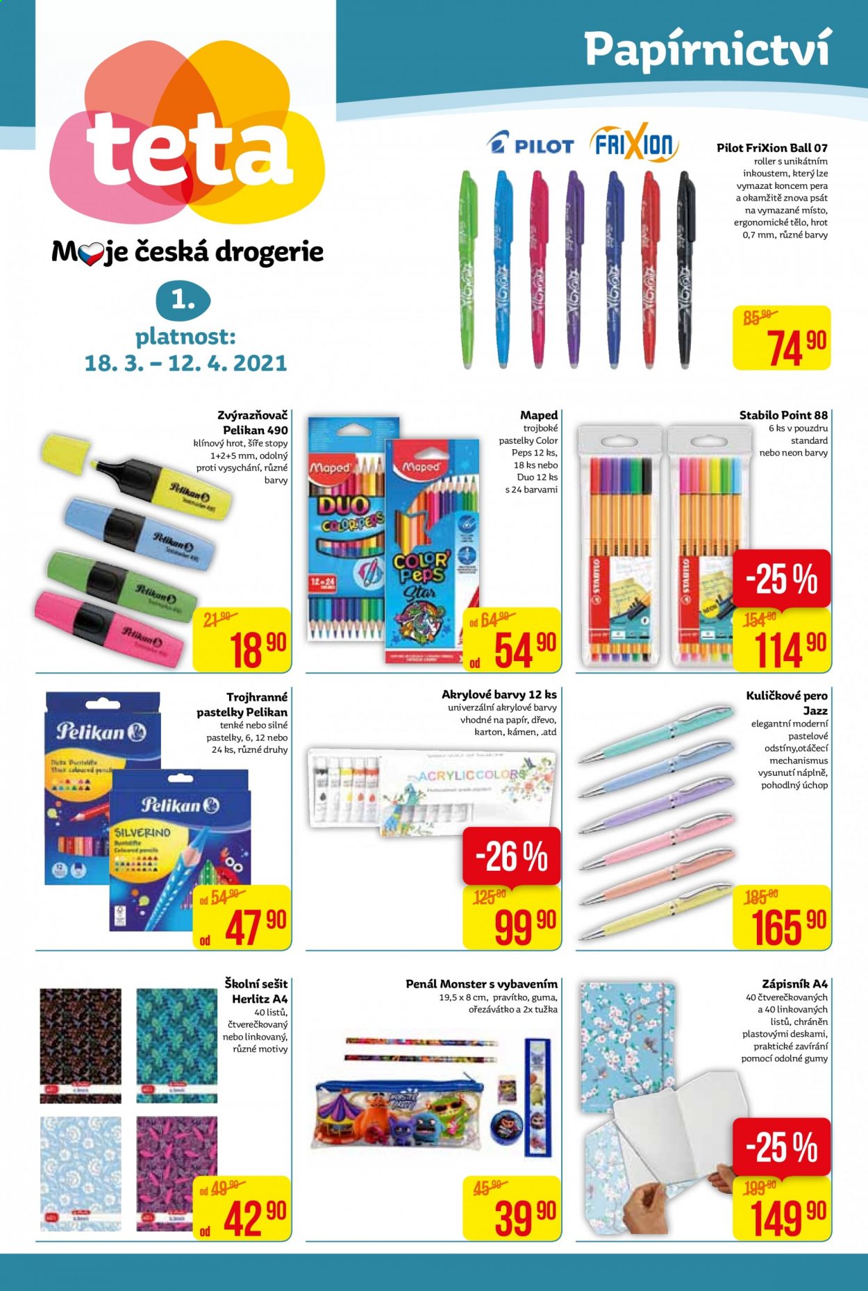 Leták Teta drogerie - 18.3.2021 - 12.4.2021. Strana 1