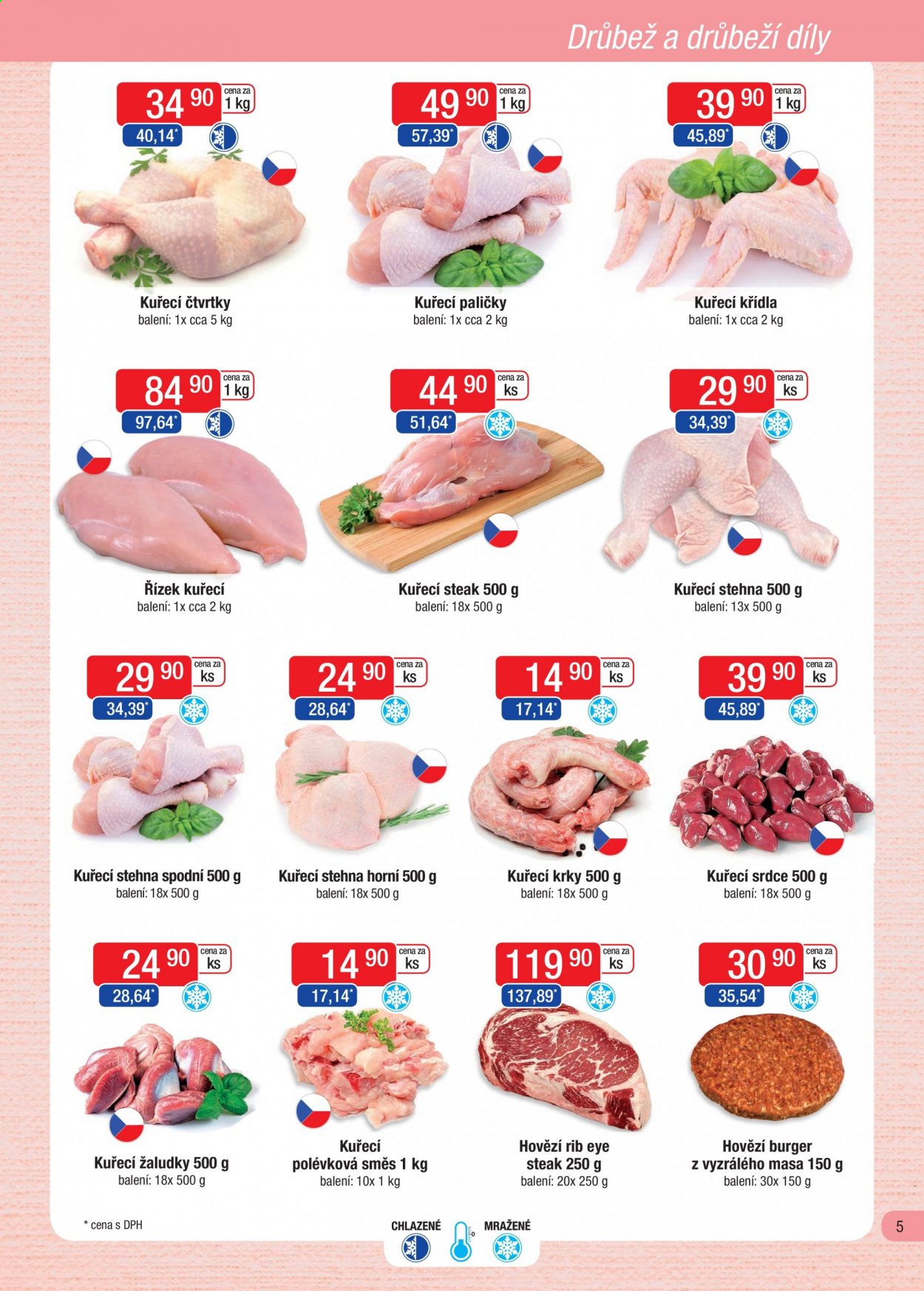 thumbnail - Leták Astur & Qanto velkoobchod - 1.4.2021 - 30.4.2021 - Produkty v akci - kuřecí prsa, kuřecí čtvrtky, kuřecí křídla, kuřecí stehna spodní, kuřecí stehna, kuřecí stehna horní, kuřecí krky, kuřecí srdce, kuřecí žaludky, kuřecí maso, polévková směs, steak, hovězí maso, rib eye steak, burger, kuřecí stehenní řízky, kuřecí směs na polévku. Strana 5.