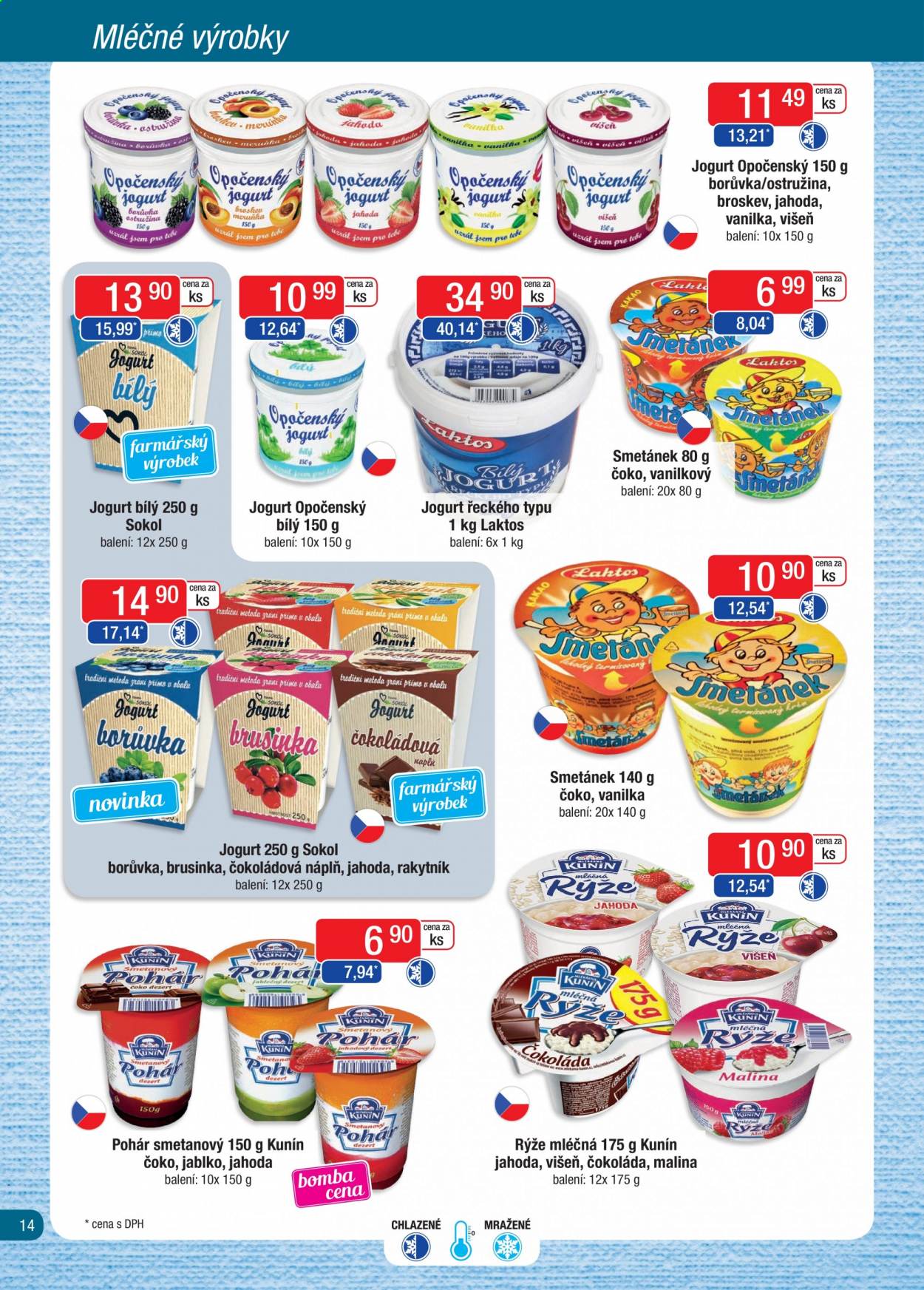 thumbnail - Leták Astur & Qanto velkoobchod - 1.4.2021 - 30.4.2021 - Produkty v akci - Smetánek, mléčná rýže, čokoláda, bílý jogurt, řecký jogurt, Kunín, jogurt, rakytník. Strana 14.