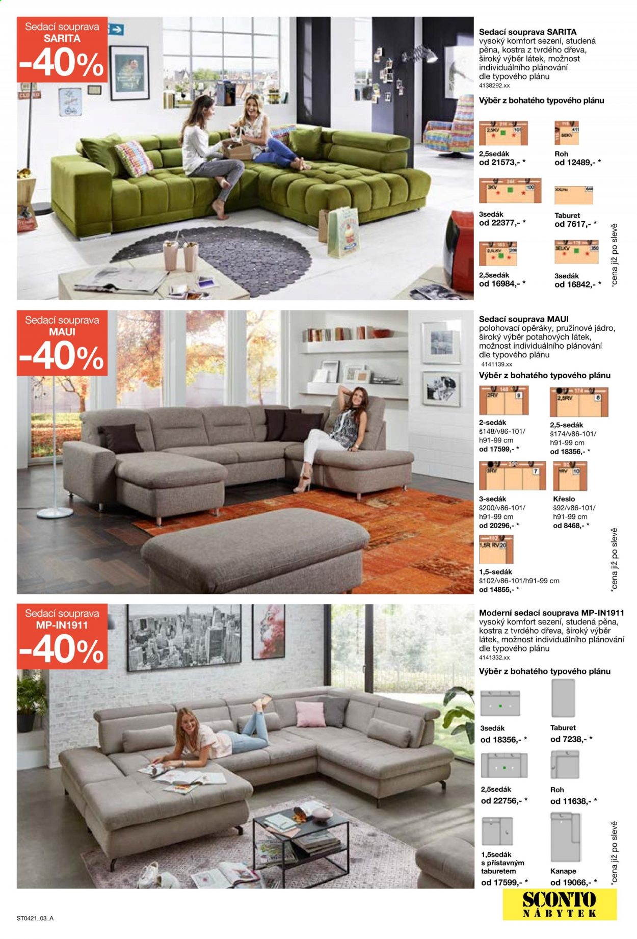 Leták SCONTO NÁBYTEK - 26.3.2021 - 22.4.2021. Strana 3