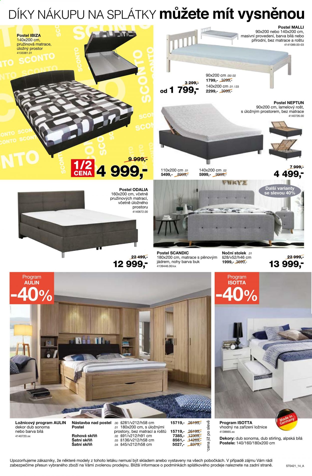 Leták SCONTO NÁBYTEK - 26.3.2021 - 22.4.2021. Strana 14