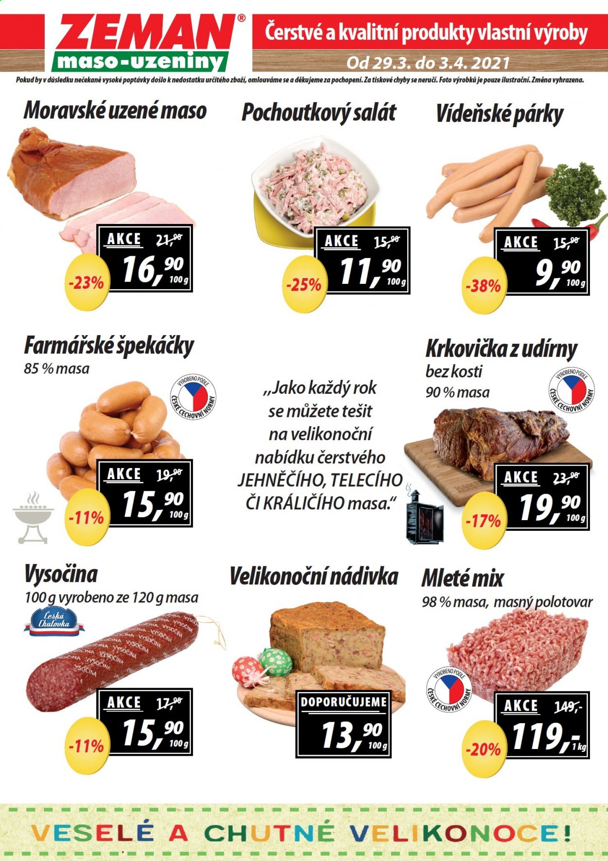 Leták ZEMAN maso-uzeniny - 29.3.2021 - 3.4.2021. Strana 2