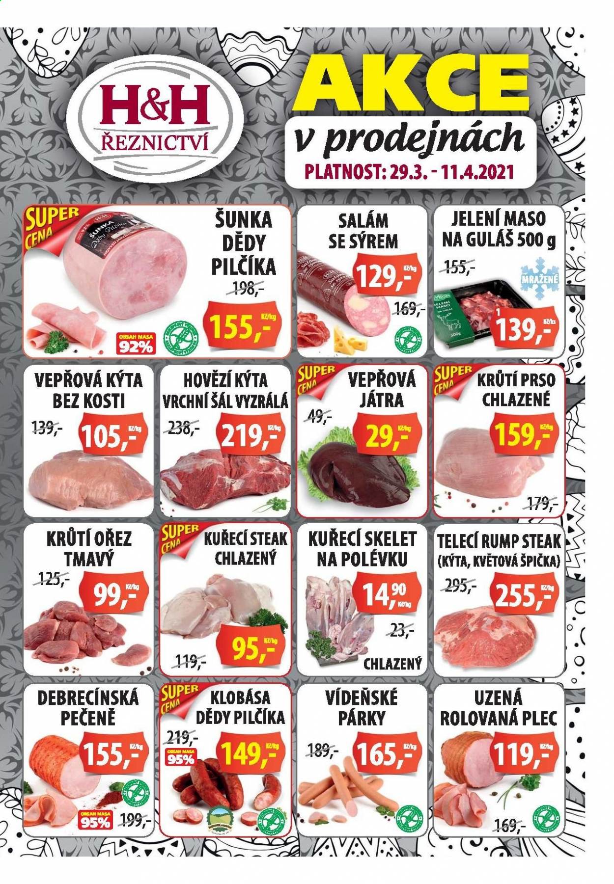 Leták Řeznictví H&H - 29.3.2021 - 11.4.2021. Strana 1