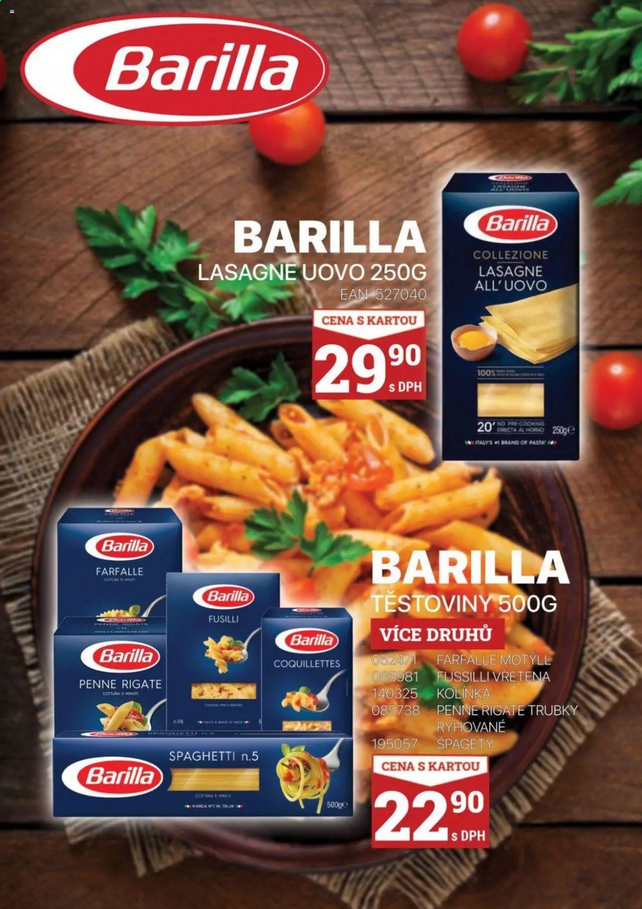 thumbnail - Leták Tamda Foods - 7.4.2021 - 13.4.2021 - Produkty v akci - lasagne, těstoviny, farfalle, špagety, Barilla, penne, fusilli. Strana 8.