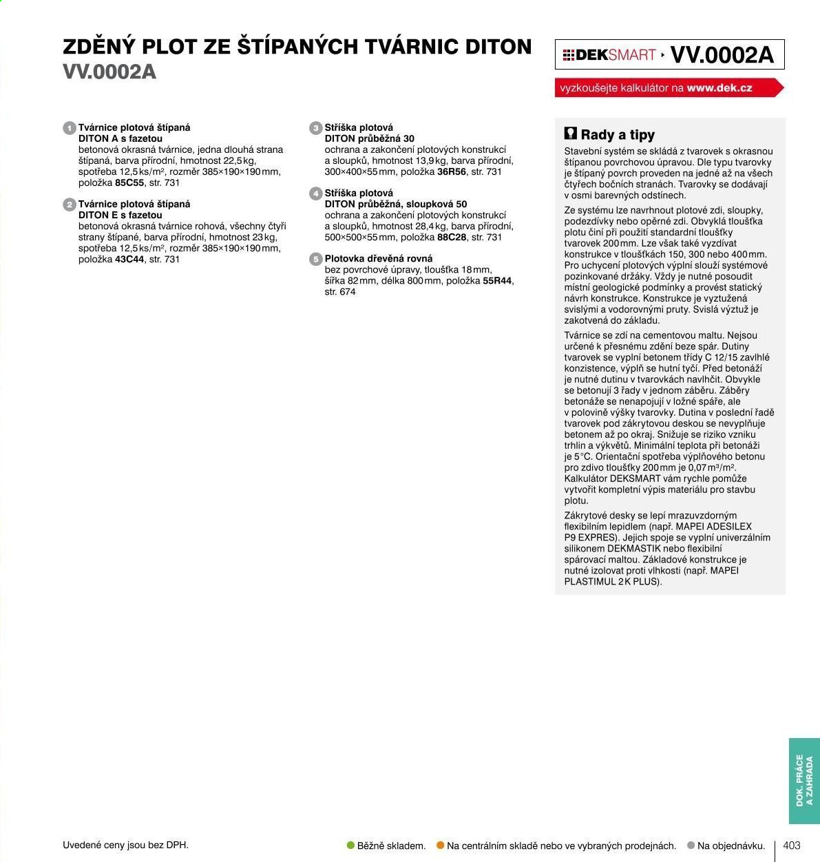 Leták DEK. Strana 405