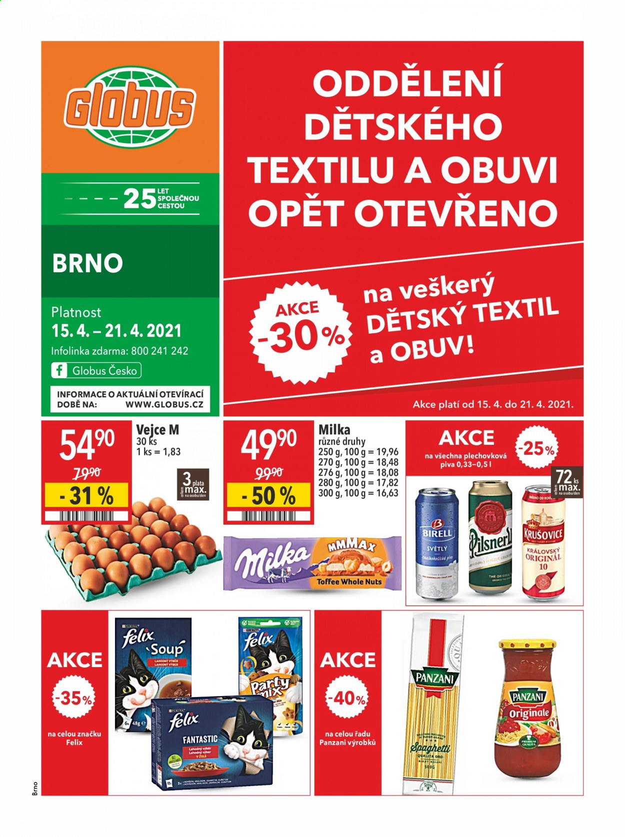 Leták Globus - 15.4.2021 - 21.4.2021. Strana 1