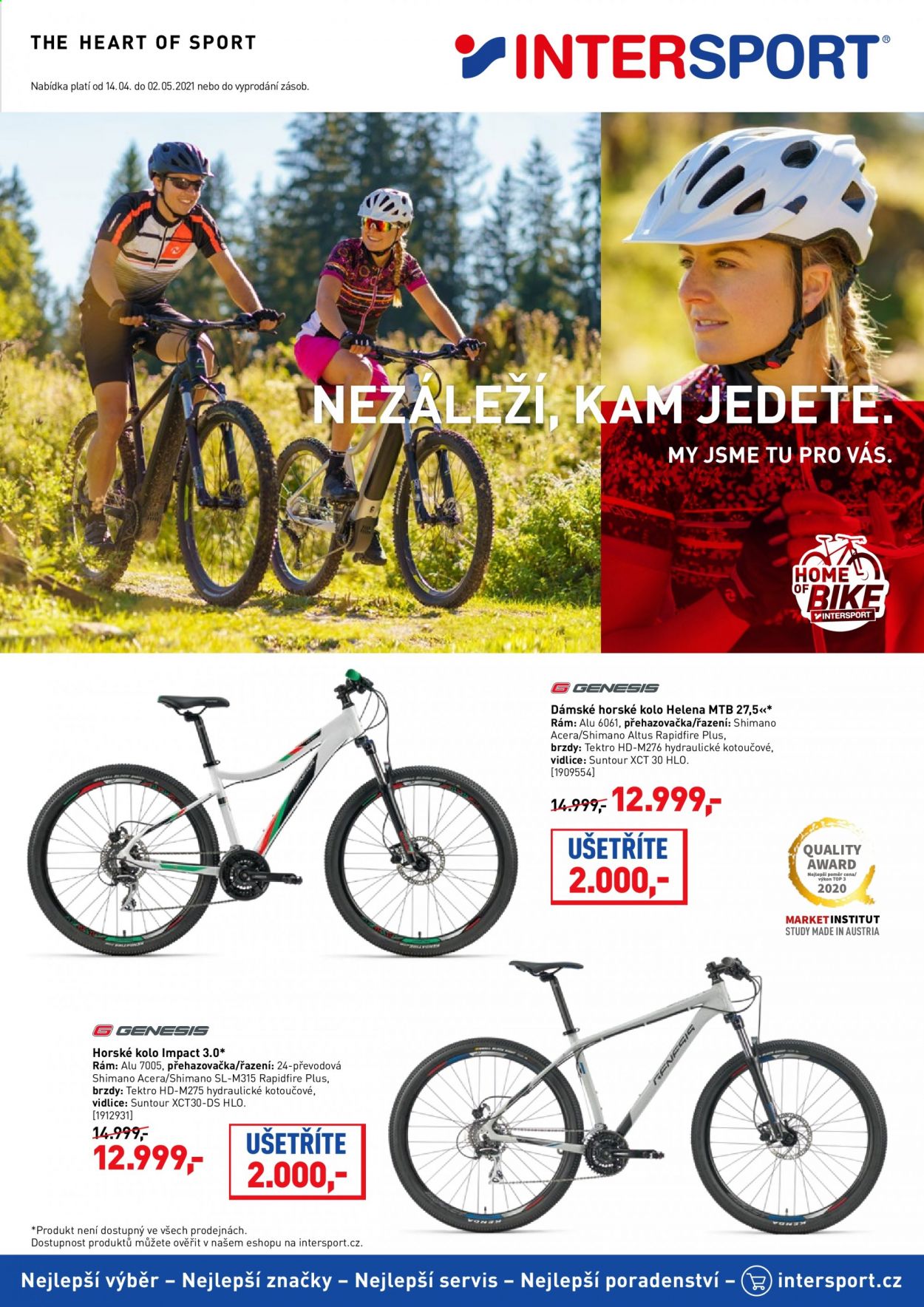 Leták INTERSPORT - 14.4.2021 - 2.5.2021. Strana 1
