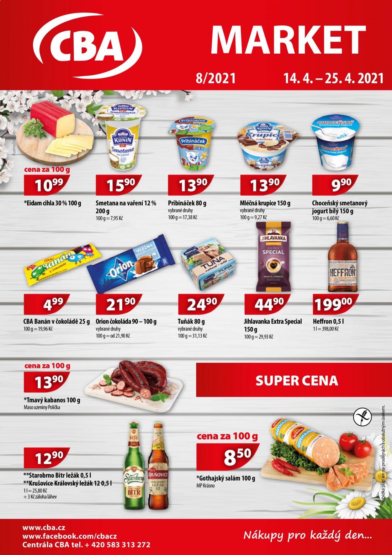 Leták CBA market - 14.4.2021 - 25.4.2021. Strana 1