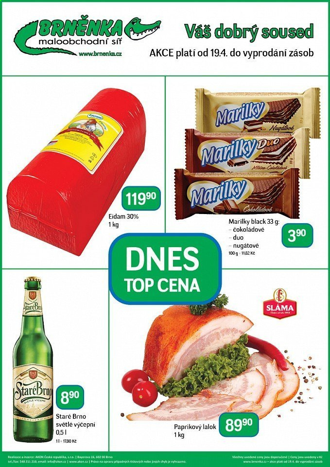 Leták Brněnka. Strana 1