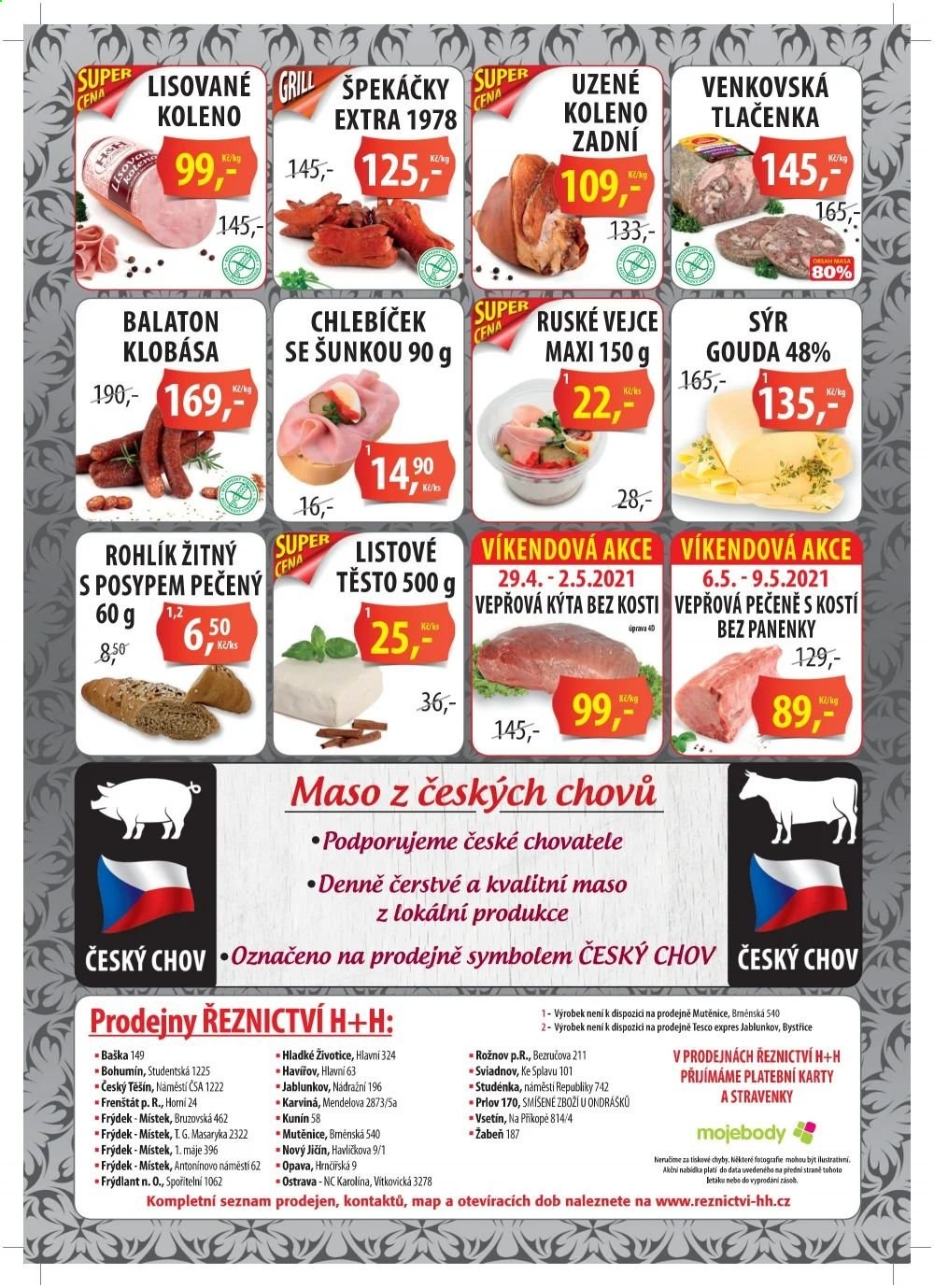 Leták Řeznictví H&H - 26.4.2021 - 9.5.2021. Strana 2