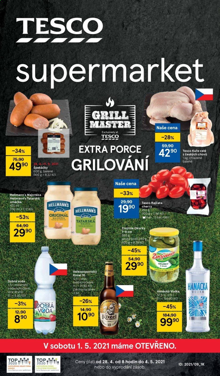 Leták TESCO supermarket - 28.4.2021 - 4.5.2021. Strana 1