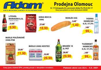 Leták Adam maloobchod - 22.4.2021 - 5.5.2021.