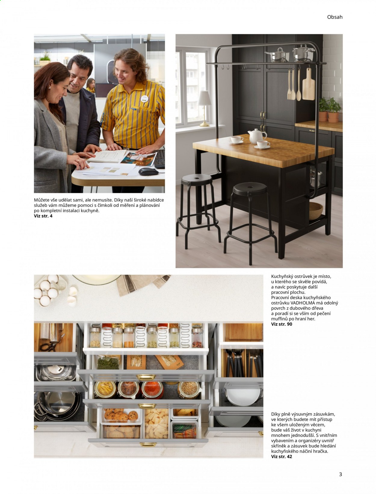 thumbnail - Leták IKEA - Produkty v akci - kuchyňské doplňky, baterie, deska, pracovní deska, Metod, nástěnný panel, dřez, úchytka. Strana 3.