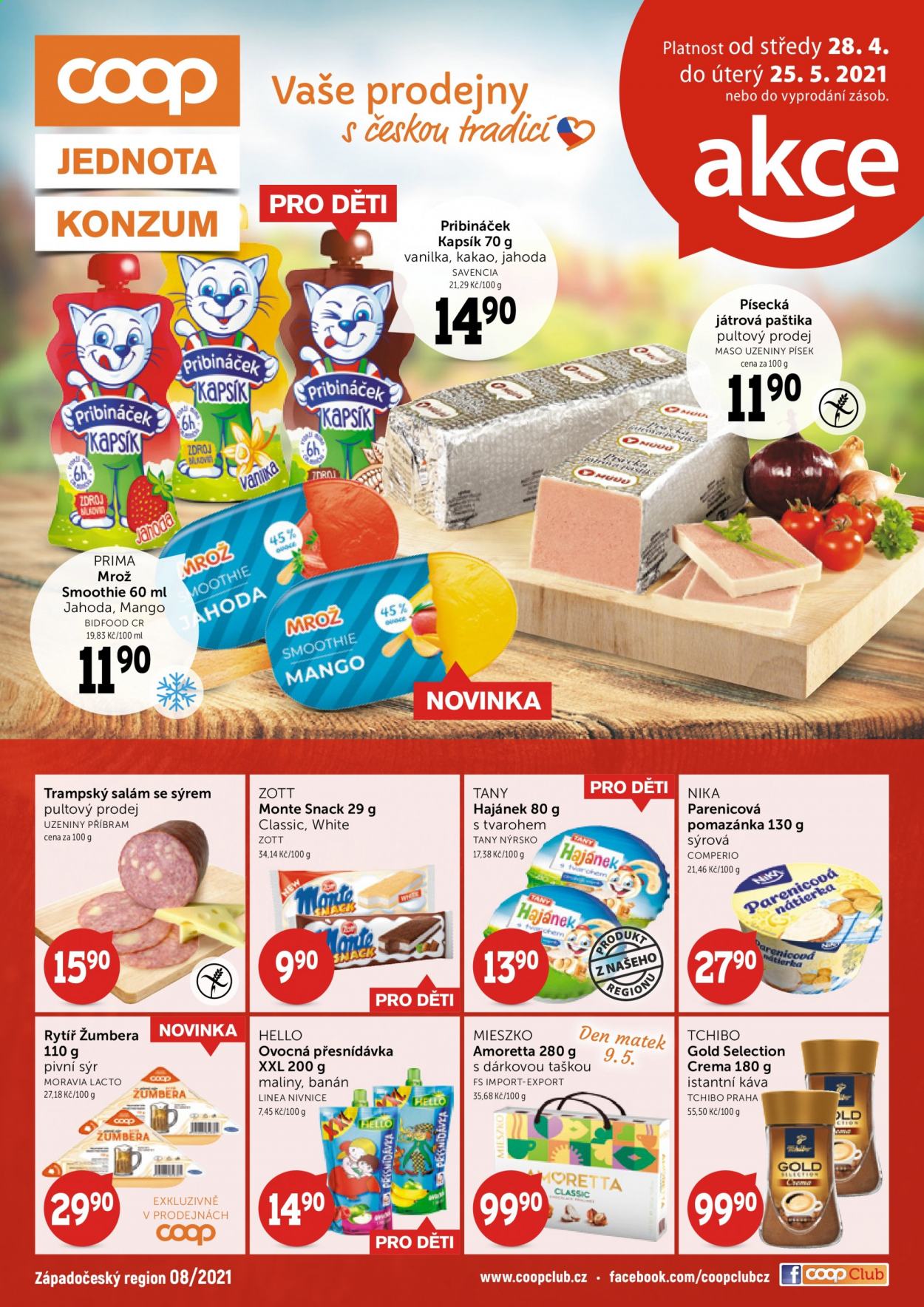 Leták coop JEDNOTA - 28.4.2021 - 25.5.2021. Strana 1