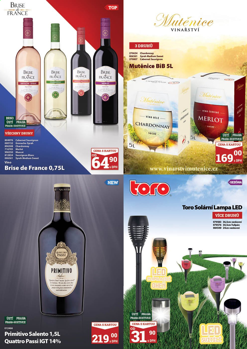 thumbnail - Leták Tamda Foods - 5.5.2021 - 11.5.2021 - Produkty v akci - alkohol, bílé víno, červené víno, Chardonnay, Merlot, víno, Cabernet Sauvignon, Sauvignon Blanc, Brise de France, Vinařství Mutěnice, Syrah, Muscat, Primitivo. Strana 13.