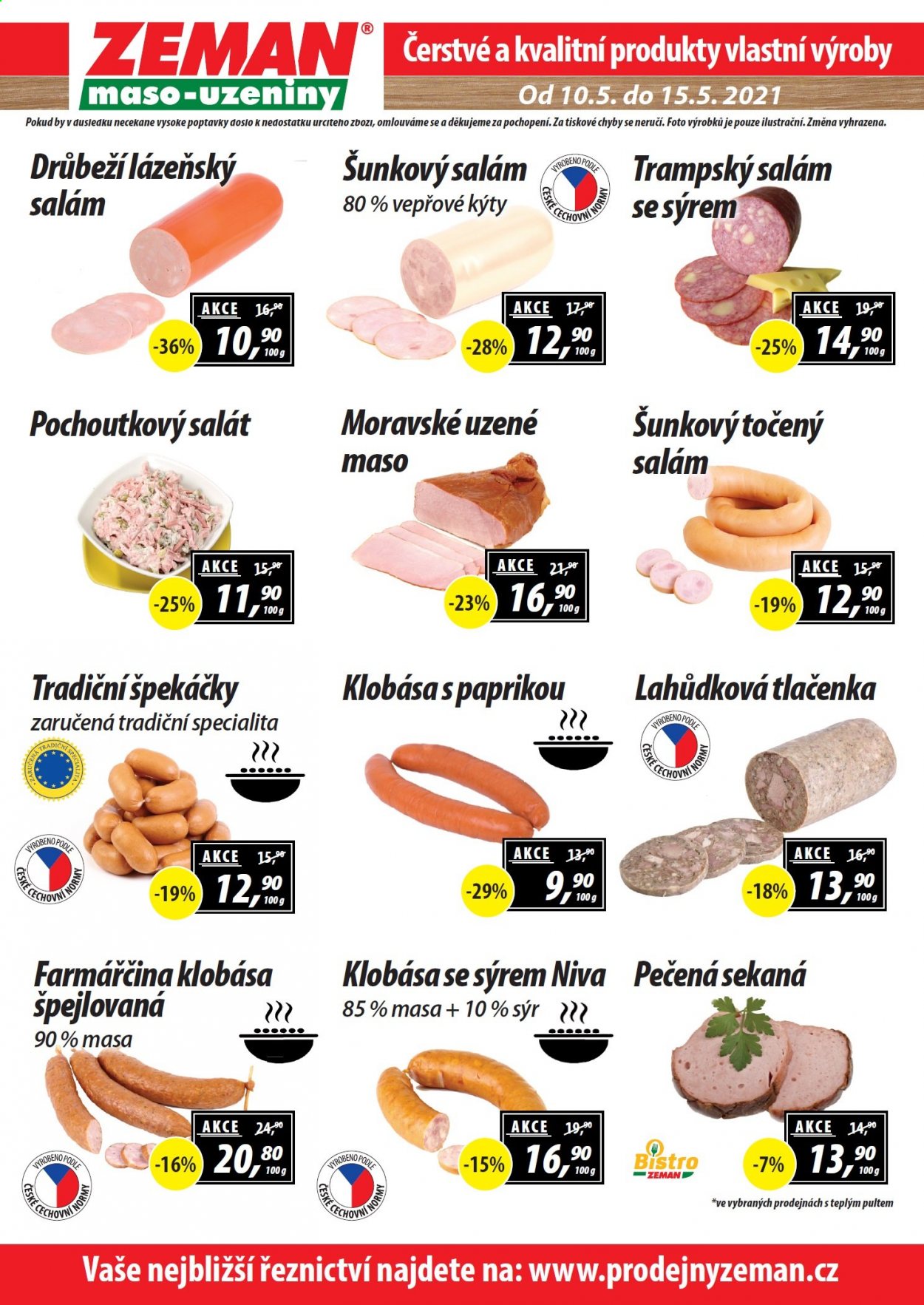 Leták ZEMAN maso-uzeniny - 10.5.2021 - 15.5.2021. Strana 2