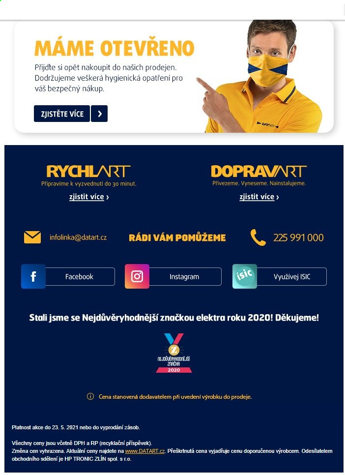 Leták DATART - 17.5.2021 - 23.5.2021. Strana 2