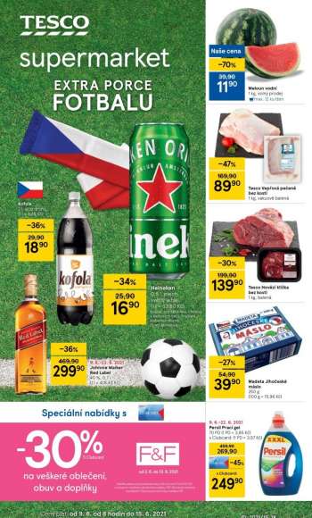 Leták TESCO supermarket - 9.6.2021 - 15.6.2021.