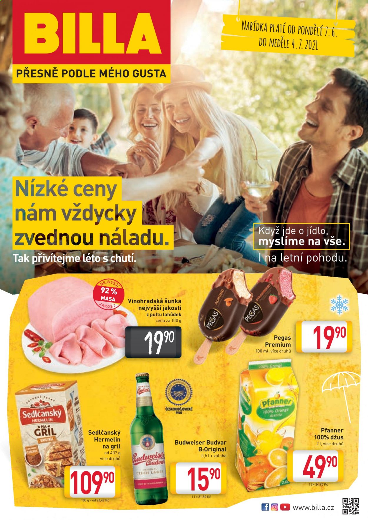 Leták BILLA - 7.6.2021 - 4.7.2021. Strana 1