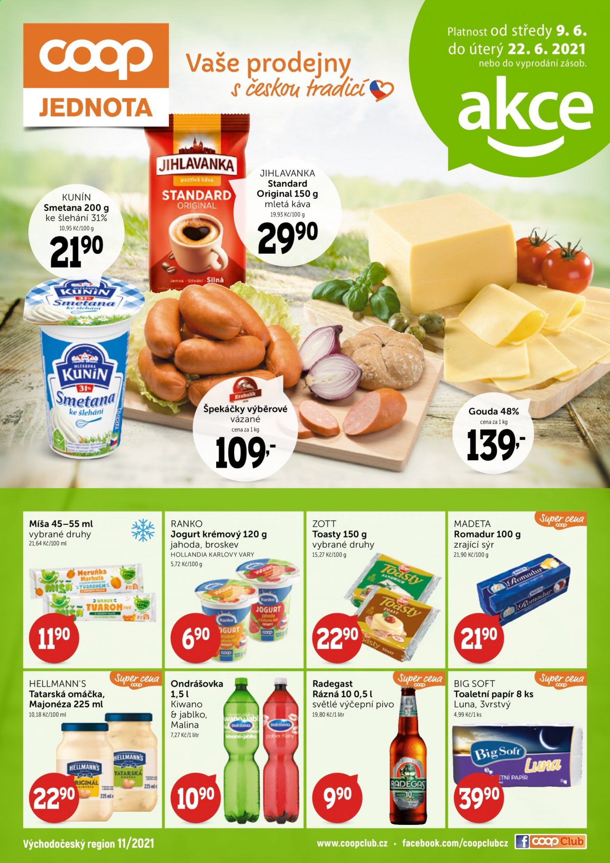 Leták coop JEDNOTA - 9.6.2021 - 22.6.2021. Strana 1