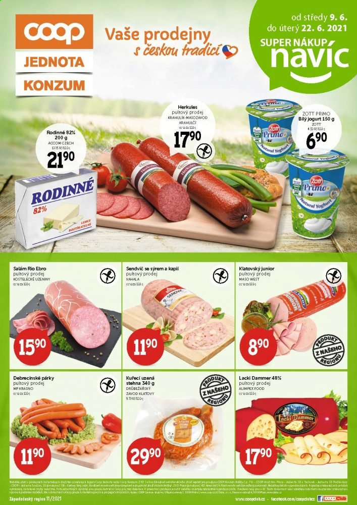 Leták coop JEDNOTA - 9.6.2021 - 22.6.2021. Strana 1