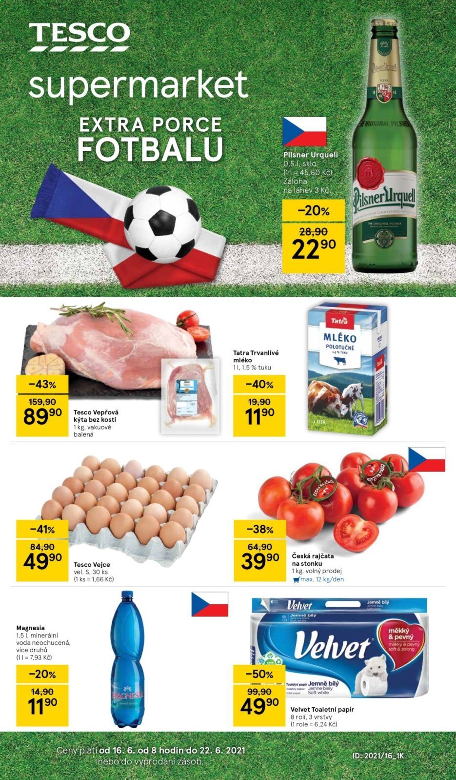 Leták TESCO supermarket - 16.6.2021 - 22.6.2021. Strana 1