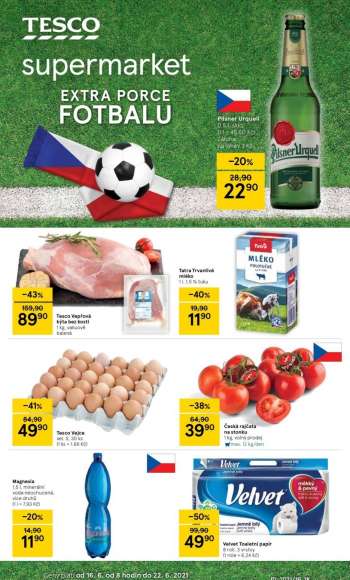 Leták TESCO supermarket - 16.6.2021 - 22.6.2021.